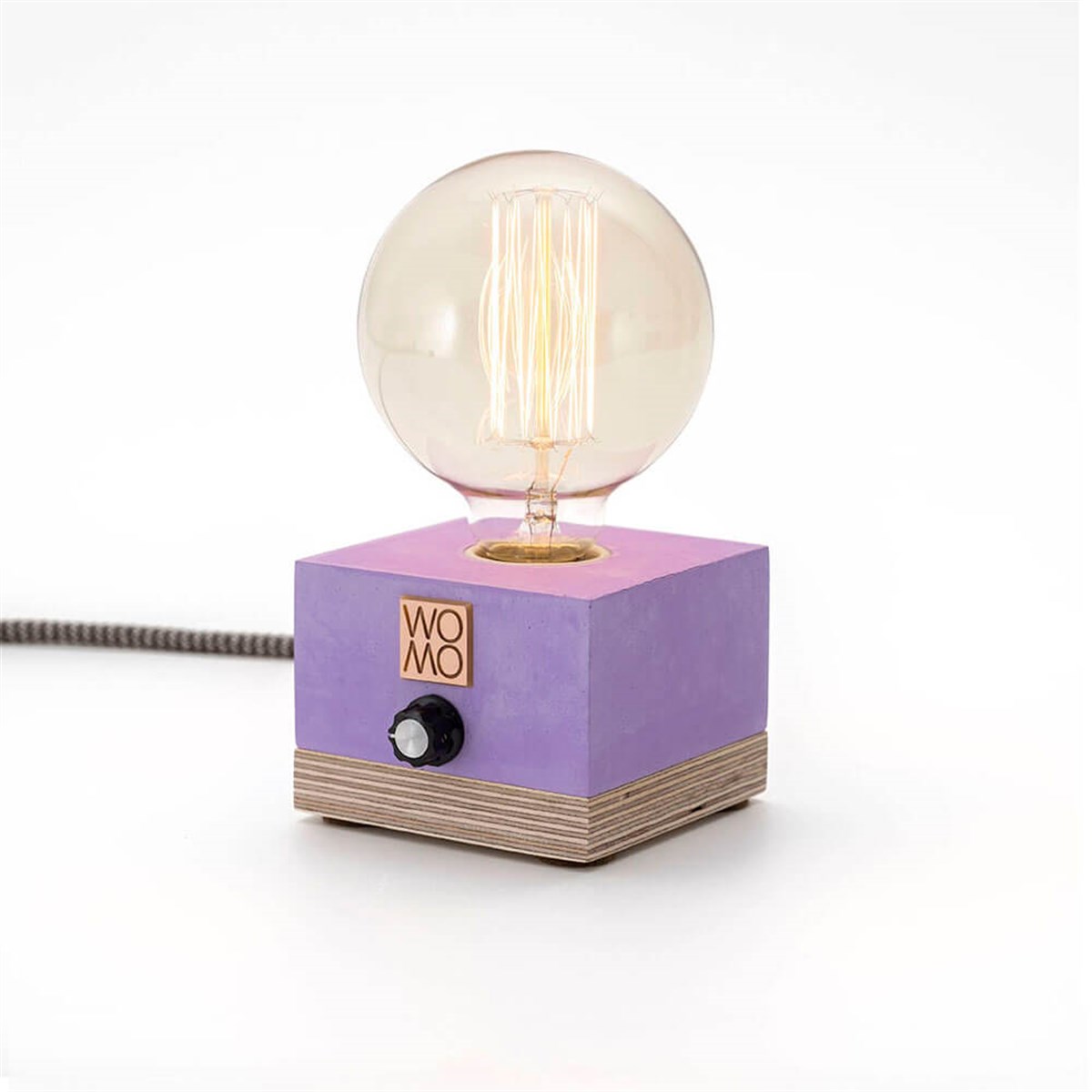 Colored Concrete Table Lamp with Dimmer - Globe